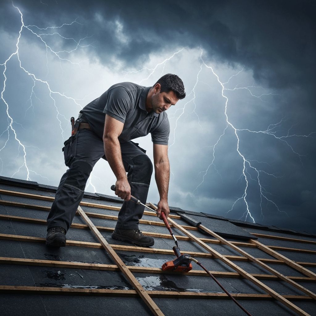 Emergency roof repair in storm aftermath
