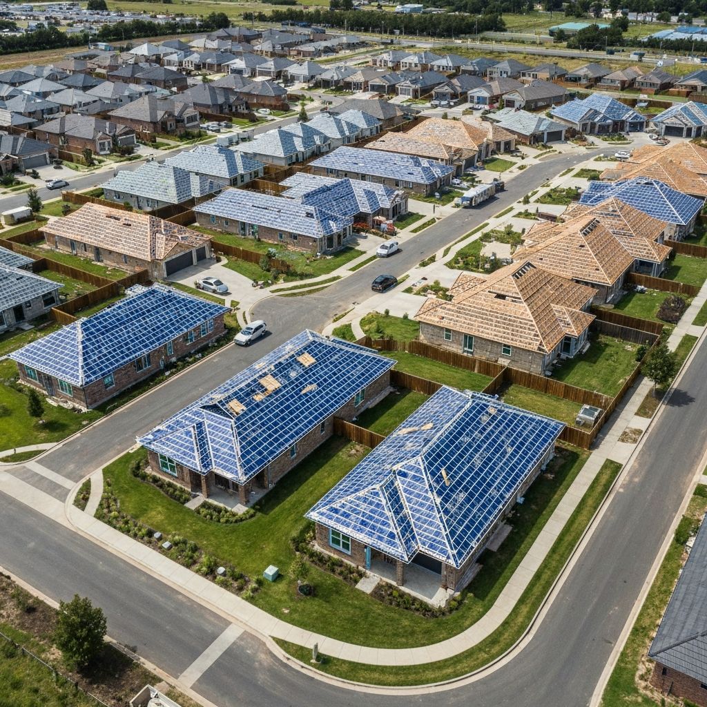 New housing development roofing