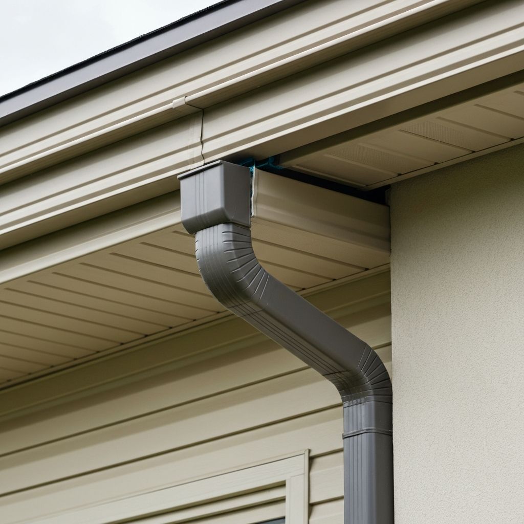 New gutter installation on fascia